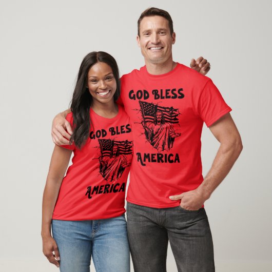 God zegene Amerika, Jezus en de Amerikaanse vlag T-shirt (Unisex)