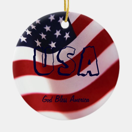 God zegene Amerika Keramisch Ornament (Voorkant)