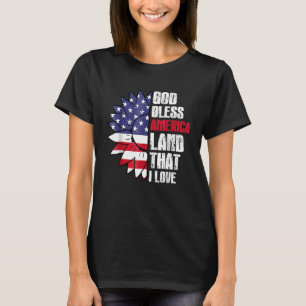 God zegene Amerika Land dat ik van de Vlagenbloem  T-shirt