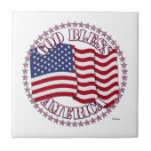 God zegene Amerika met de Amerikaanse vlag en 50 s Tegeltje (Voorkant)