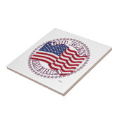 God zegene Amerika met de Amerikaanse vlag en 50 s Tegeltje (Zijkant)