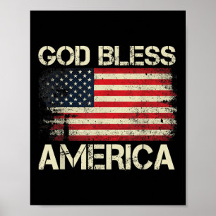 God zegene Amerika met de Amerikaanse vlag Memoria Poster