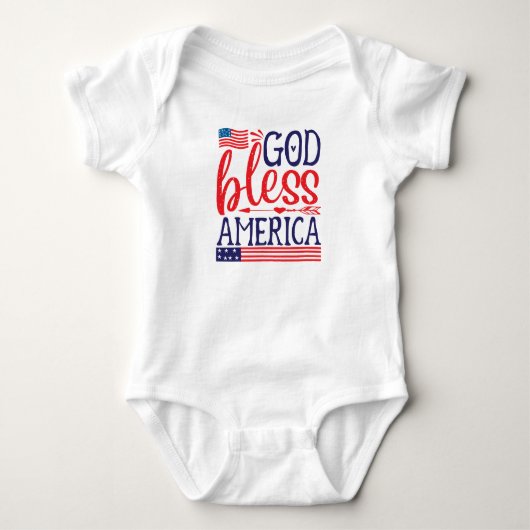 God zegene Amerika met vlag Romper (Voorkant)