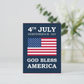God zegene Amerika, Onafhankelijkheidsdag Briefkaart (Staand voorkant)