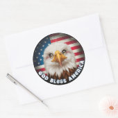 God zegene Amerika Onafhankelijkheidsdag Eagle Cir Ronde Sticker (Envelop)