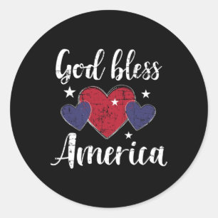 God zegene Amerika op de dag van de onafhankelijkh Ronde Sticker
