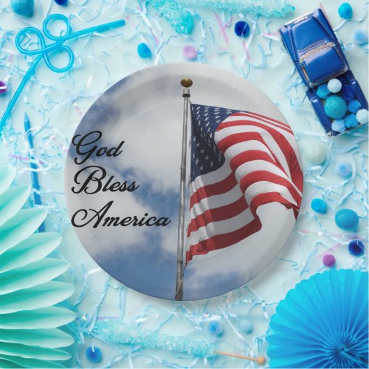 God zegene Amerika! Papieren Bordje (Feest)
