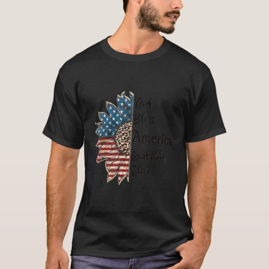 God zegene Amerika Patriottisch 4 juli Vlag VS T-shirt (Voorkant)