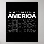 God zegene Amerika Patriottisch 4 juli voor Memori Poster (Voorkant)