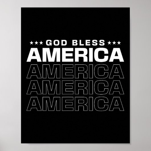 God zegene Amerika Patriottisch 4 juli voor Memori Poster (Voorkant)