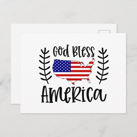 God zegene Amerika patriottisch Feestdagenkaart (Voorkant / Achterkant)