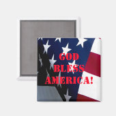 "God zegene Amerika" "patriottisch geschenk" Magneet (Voorkant / Achterkant)