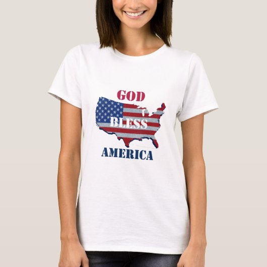 God zegene Amerika | patriottisch ontwerp T-shirt (Voorkant)