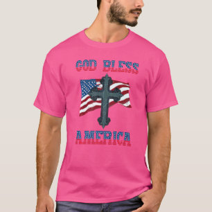 God zegene Amerika patriottisch op 4 juli VS vlag T-shirt