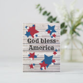 God zegene Amerika Patriottisch Rood Wit Blauwe St Briefkaart (Staand voorkant)