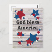 God zegene Amerika Patriottisch Rood Wit Blauwe St Briefkaart (Voorkant / Achterkant)