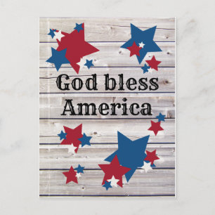 God zegene Amerika Patriottisch Rood Wit Blauwe St Briefkaart