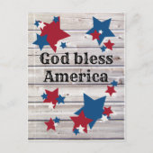 God zegene Amerika Patriottisch Rood Wit Blauwe St Briefkaart (Voorkant)