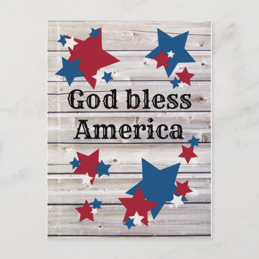 God zegene Amerika Patriottisch Rood Wit Blauwe St Briefkaart (Voorkant)