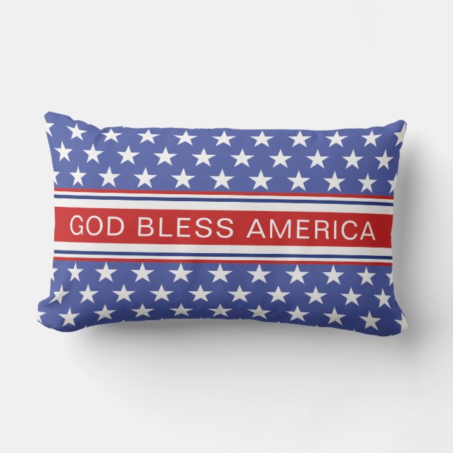 God zegene Amerika Patriottisch rood wit en blauw Buitenkussen (Voorkant)