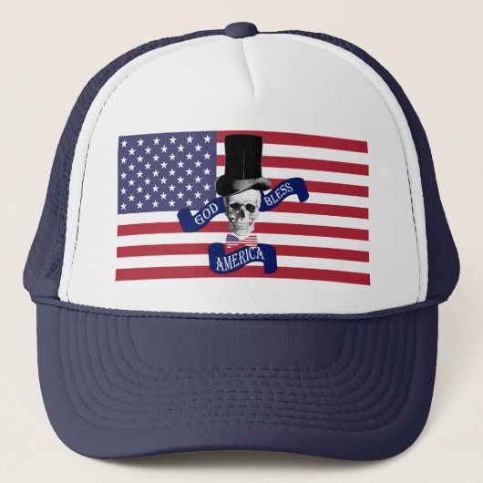 God zegene Amerika patriottisch Trucker Pet (Voorkant)