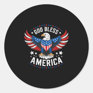 God zegene Amerika Patriottische Adelaar Onafhanke Ronde Sticker