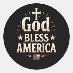 God zegene Amerika -  patriottische Christelijk Ronde Sticker