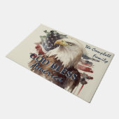 God zegene Amerika Patriottische Eagle Custom Fami Deurmat (Schuin)