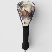 God zegene Amerika Patriottische Eagle Custom Init Golfheadcover (Voorkant)