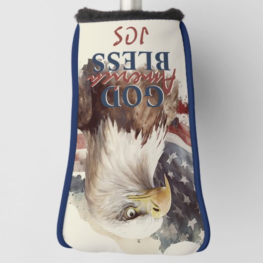 God zegene Amerika Patriottische Eagle Custom Init Golfheadcover (Draai 90)