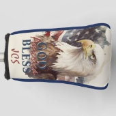 God zegene Amerika Patriottische Eagle Custom Init Golfheadcover (Voorkant)