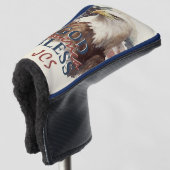 God zegene Amerika Patriottische Eagle Custom Init Golfheadcover (3/4 voorkant)