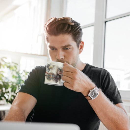 God zegene Amerika Patriottische Eagle Waterverf Koffiemok