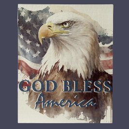 God zegene Amerika Patriottische Eagle Waterverf Legpuzzel