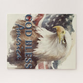 God zegene Amerika Patriottische Eagle Waterverf Legpuzzel (Horizontaal)
