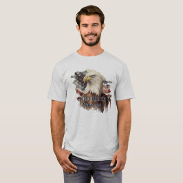 God zegene Amerika Patriottische Eagle Waterverf T-shirt