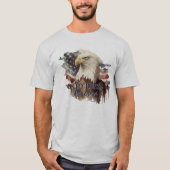 God zegene Amerika Patriottische Eagle Waterverf T-shirt (Voorkant)