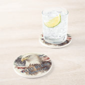 God zegene Amerika Patriottische Eagle Waterverf Zandsteen Onderzetter (Zijkant)