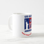 "God zegene Amerika" Patriottische symbolen Custom Koffiemok (Voorkant links)