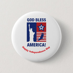 "God zegene Amerika" Patriottische symbolen Custom Ronde Button 5,7 Cm