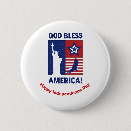 "God zegene Amerika" Patriottische symbolen Custom Ronde Button 5,7 Cm (Voorkant)