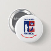 "God zegene Amerika" Patriottische symbolen Custom Ronde Button 5,7 Cm (Voorkant /achterkant)