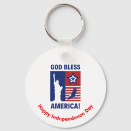 "God zegene Amerika" Patriottische symbolen Custom Sleutelhanger