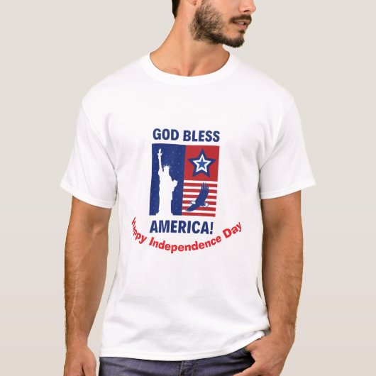 "God zegene Amerika" Patriottische symbolen Custom T-shirt (Voorkant)