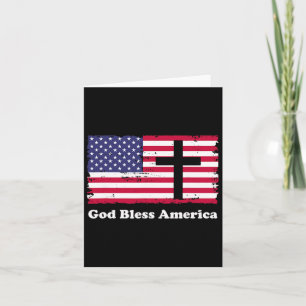God zegene Amerika patriottische vlag met kruis Kaart