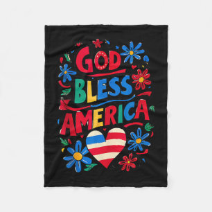 God zegene Amerika Patriottische Vlag van de VS Ch Fleece Deken