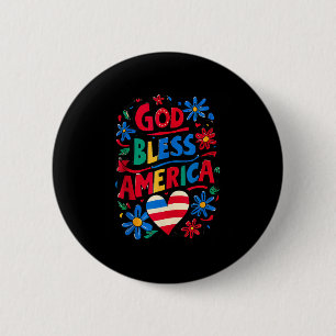 God zegene Amerika Patriottische Vlag van de VS Ch Ronde Button 5,7 Cm