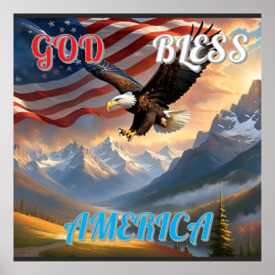 GOD ZEGENE AMERIKA POSTER