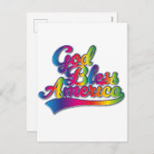God zegene Amerika Regenboog logo Feestdagenkaart (Voorkant / Achterkant)