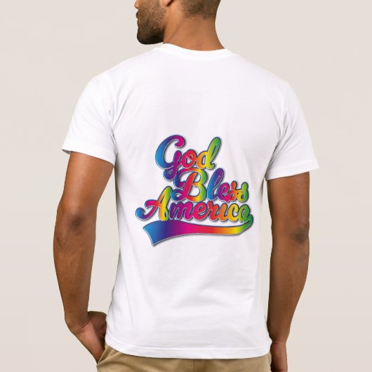 God zegene Amerika Regenboog logo T-shirt (Achterkant)